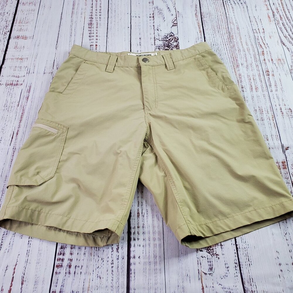 Mountain Khakis Cruiser Shorts Mens 31x10 Zip Cargo Beige Hike Fish Camp Nylon